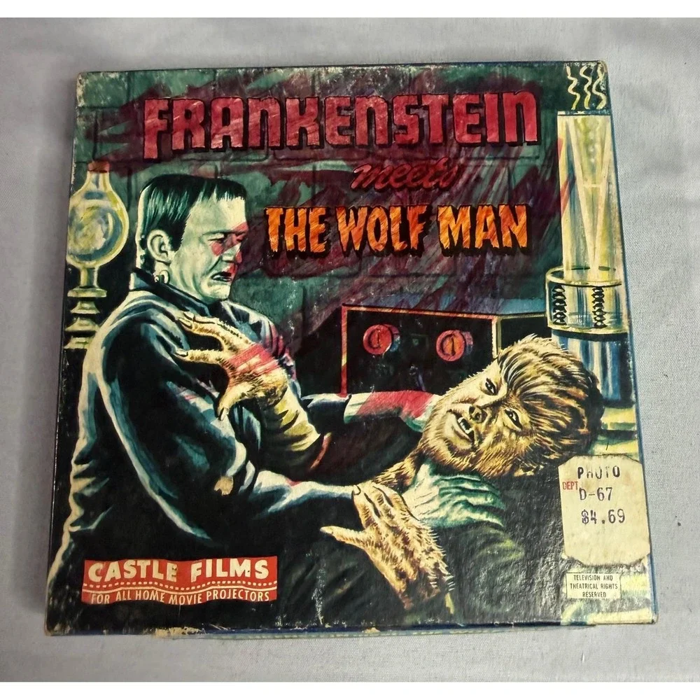RARE Castle Films Frankenstein Meets Wolf Man 8mm Home Movie Complete Edition